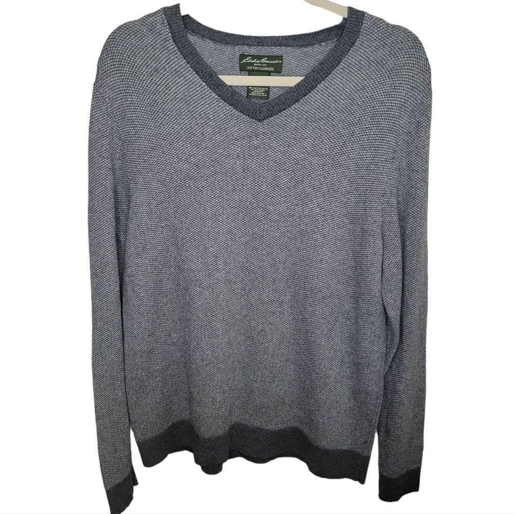 Eddie Bauer cotton cashmere v-neck sweater size Medium
